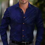 Business Men's Diagonal Striped Shirt Casual Plus Size