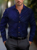 Business Men's Diagonal Striped Shirt Casual Plus Size