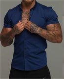 Muscle Men Shaping Simple Shirt