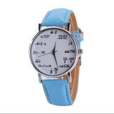 Fashion student addition and subtraction symbol quartz watch