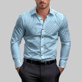 Business Men's Diagonal Striped Shirt Casual Plus Size