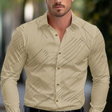 Business Men's Diagonal Striped Shirt Casual Plus Size