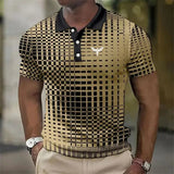 Men's Short-sleeved Polo Shirt Plaid Bat Pattern