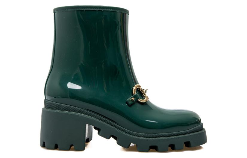 (WMNS) Gucci Rubber Ankle Boot With Horsebit 'Dark Green' 670407-JCCP0-3154 #