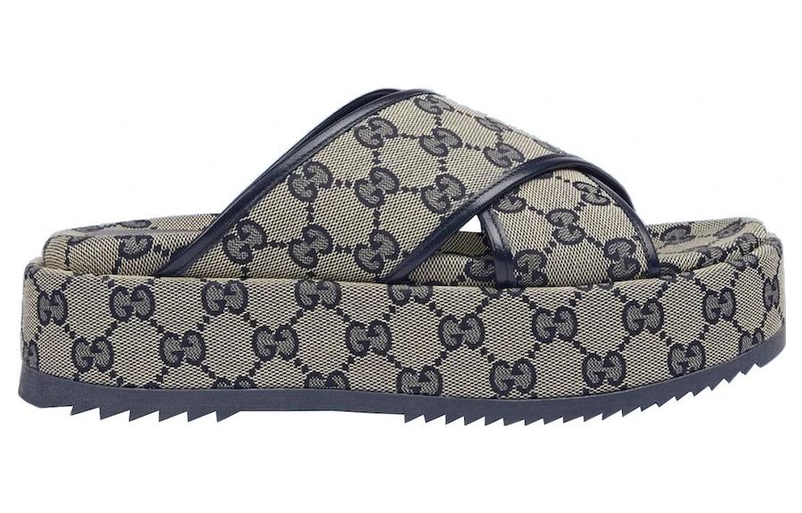 (WMNS) Gucci GG Platform Slide Sandal 'GG Motif - Beige Blue' 692842-H6320-4061 #