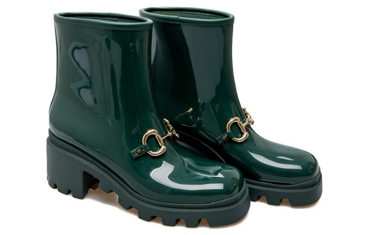 (WMNS) Gucci Rubber Ankle Boot With Horsebit 'Dark Green' 670407-JCCP0-3154 #