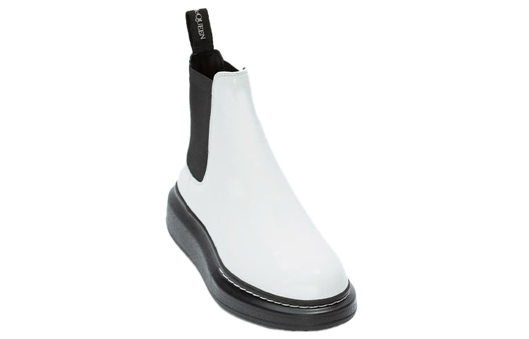 (WMNS) Alexander McQueen Hybrid Chelsea Boot 'Black White' 586398WHX529061 #