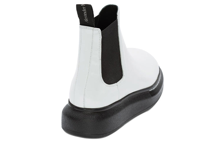 (WMNS) Alexander McQueen Hybrid Chelsea Boot 'Black White' 586398WHX529061 #