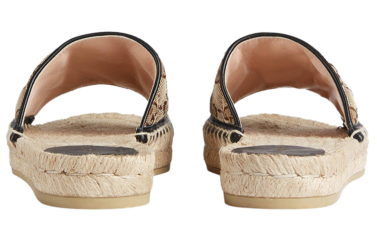 (WMNS) Gucci GG matelass canvas espadrille sandal 'Brown' 620120-KQWM0-9765 #