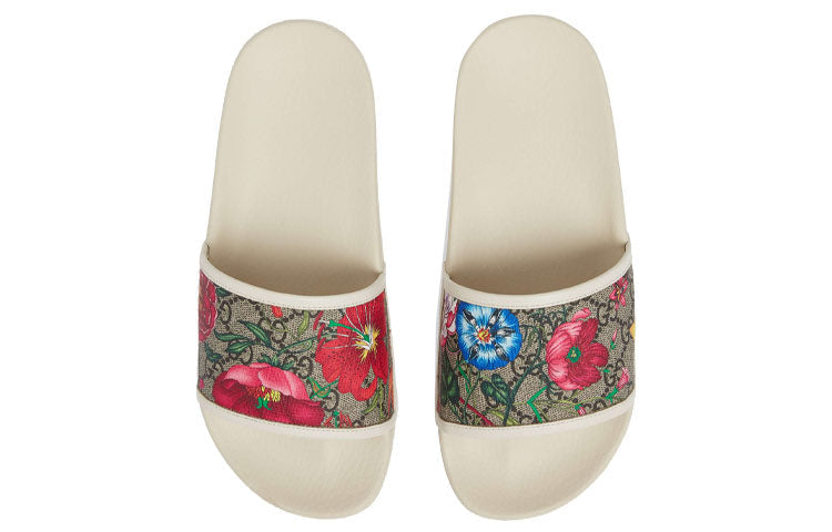 (WMNS) Gucci GG Slide 'Flora Print - Beige' 602096-HT530-8498 #