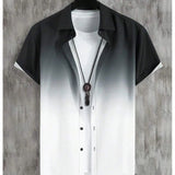 Hawaiian Men's Beach Gradient Casual Short-sleeved Shirt