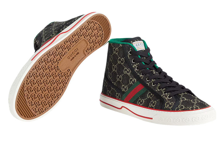 Gucci Tennis 1977 High 'Black Mini GG' 625807-UN310- 1290 #.