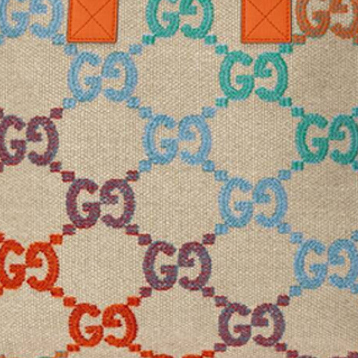 (WMNS) Gucci Rainbow Gradient Logo Flax Tote 'Beige Orange' 550763-2KMA0-8485 #