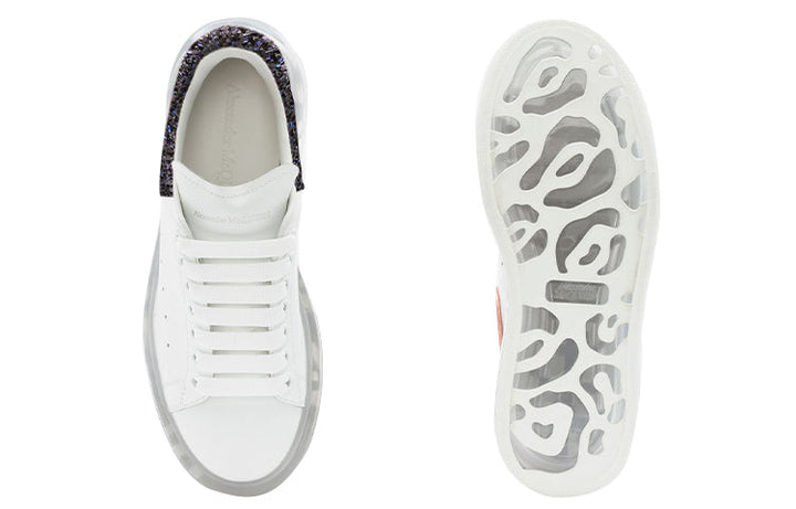 (WMNS) Alexander McQueen Clear Sole Oversized Sneaker 'White Black Sequins' 621718WHZ429926 #