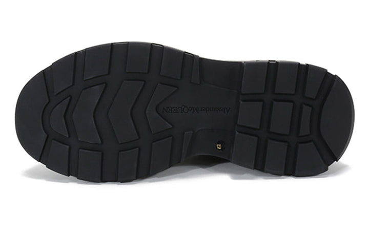 Alexander McQueen Tread Slick Lace Up Boot 'Triple Black Leather' 627206WHZ621081 #