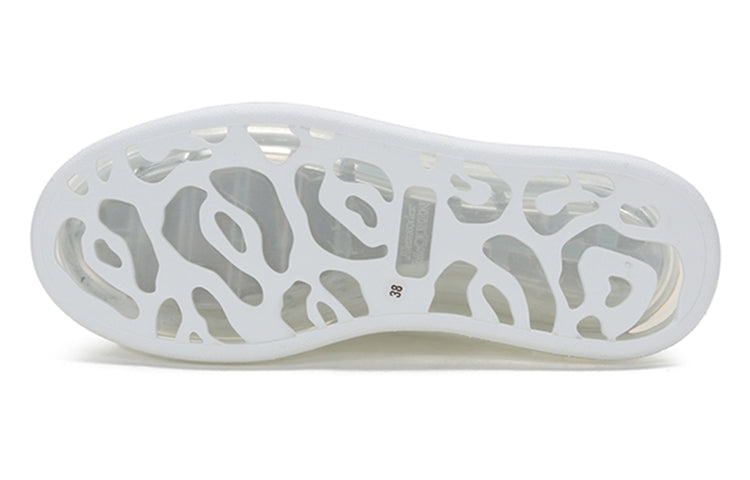 (WMNS) Alexander McQueen Clear Sole Oversized Sneaker 'Beige Embossed Suede Crocodile' 650796WHZ4V9728 #