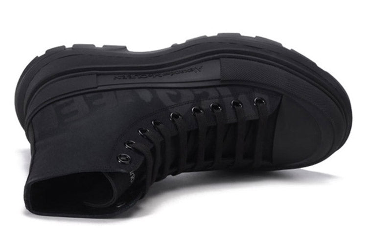 Alexander McQueen Tread Slick Logo Printed Sneakers 'Black' 682420W4RQ21070 #