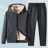 Autumn And Winter Warm Leisure Sports Men's Coat Hooded Jacket Blouse And Pants