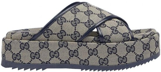 GUCCI SLIDE SANDAL " BEIGE BLUE " #.