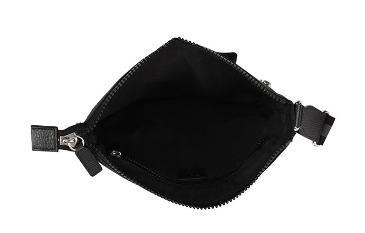 Men's Gucci Logo Leather Logo Stripe Webbing Shoulder Strap Nylon Shoulder Messenger Bag Black 449184-G1XHN-861 #.