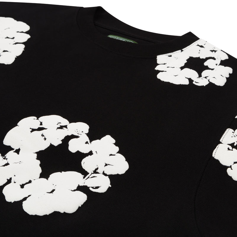 Long Sleeve Cotton Wreath Tee Black , Green, Grey , Navy , Red
