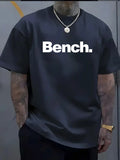 Men's Summer 100% Cotton High Quality Fashionable Casual Sports Loose Bench Printed Round Neck Short Sleeve T-shirt Top