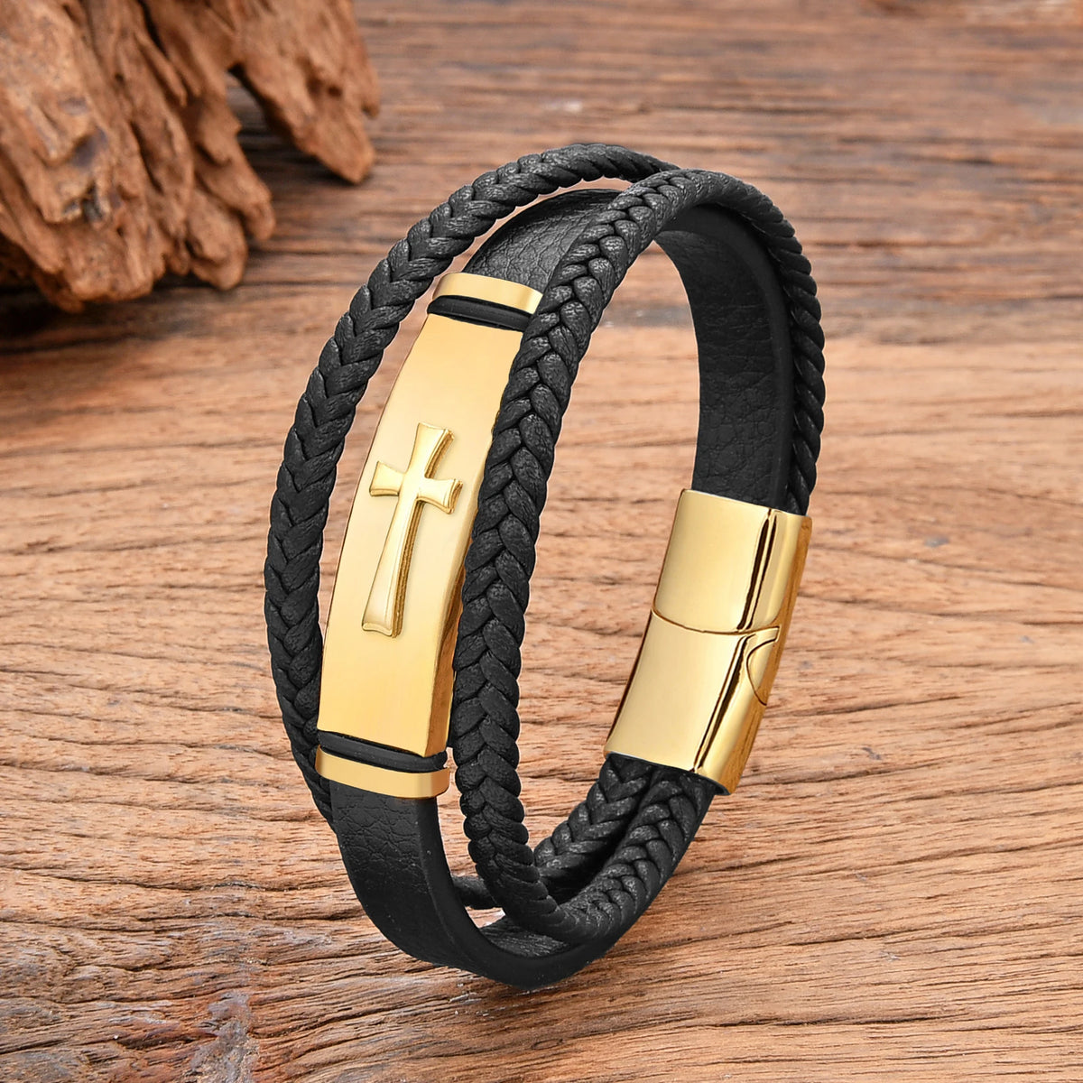 Ebony Cross Bracelet — Rebel Elegance