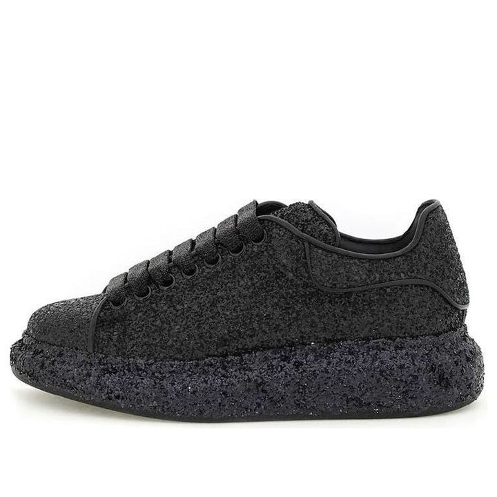 (WMNS) Alexander McQueen Larry Oversize Glittered Sneakers 'Black' 708072W4JF81000 #