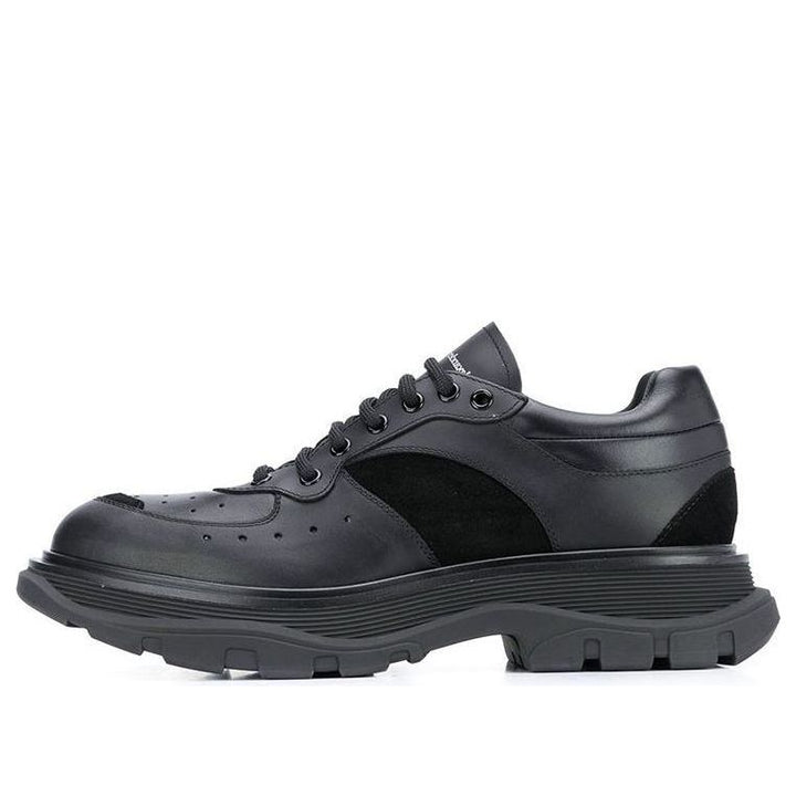 Alexander McQueen Tread Suede-panelled Leather Trainers 'Black' 627222WHRH51081 #