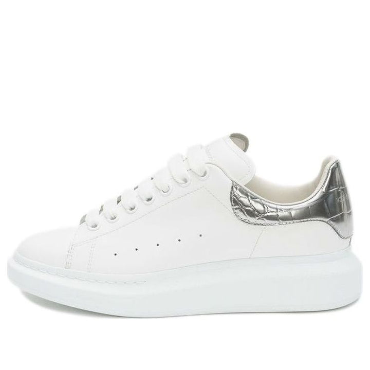 Alexander McQueen Oversized Sneaker 'White Silver Crocodile' 625162WHYBQ9071 #