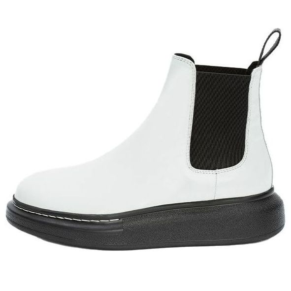 (WMNS) Alexander McQueen Hybrid Chelsea Boot 'Black White' 586398WHX529061 #