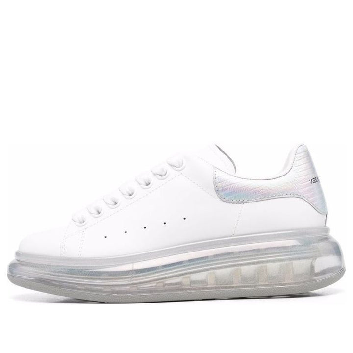 (WMNS) Alexander McQueen Leather Larry Oversized Sneakers 'White Iridescent' 611698WIB9U9620 #
