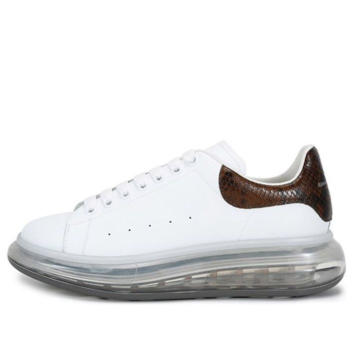 Alexander McQueen Oversized Transparent Sole Sneaker 'White Brown Crocodile' 645872WHZ4P9311 #