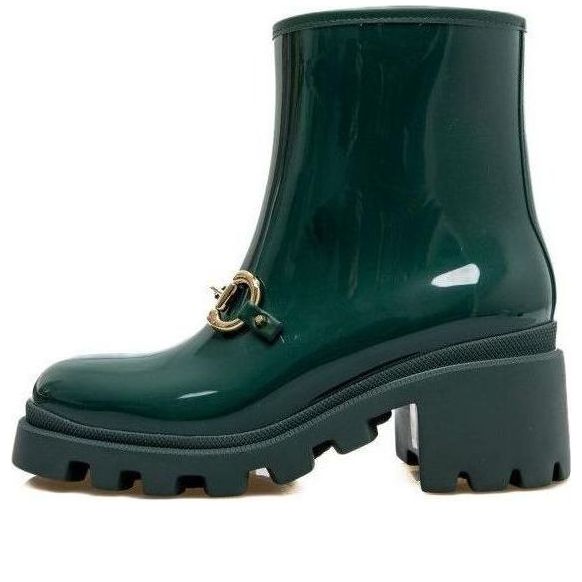 (WMNS) Gucci Rubber Ankle Boot With Horsebit 'Dark Green' 670407-JCCP0-3154 #