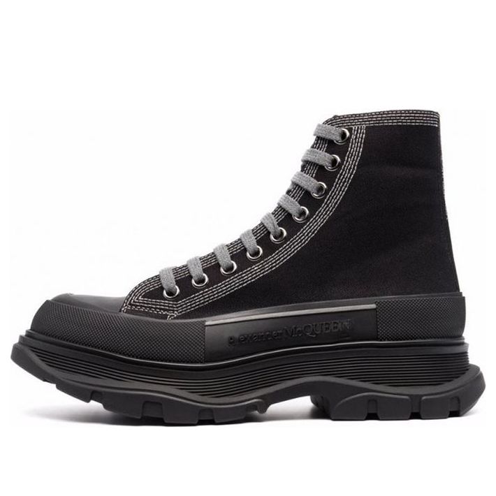 Alexander McQueen Tread Slick High-Top Sneakers 'Black Grey' 662681W4MV81081 #