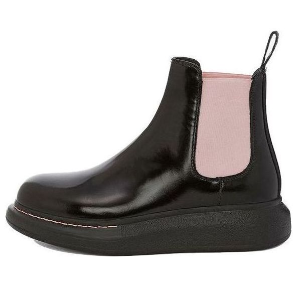 (WMNS) Alexander McQueen Hybrid Chelsea Boot 'Black Sugar Pink' 586398WHX521123 #