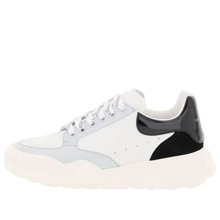(WMNS) Alexander McQueen Court Leather Sneakers 'White Black Grey' 708077WICDB8979 #